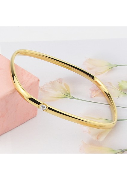 Gül Altın Rengi 17 Cm'den Küçük Çevresi Olan Kristal Titanyum Çelik Bilezik Aşk Bileziği Kadınlar Için Düğün Takıları (Yurt Dışından) modelleri