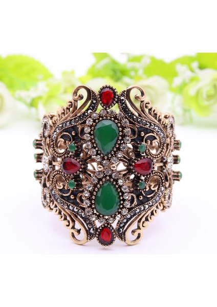1467MAVI Kadınlar Için Vintage Reçine Geniş Bilezik Bileklik Türk Antik Altın Rengi Düğün Takı Hint Bileklik Joyas (Yurt Dışından) indirimleri