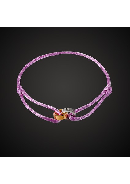 54-56MM Tarzı No.20 Boyutu Lanruisha Basit Paslanmaz Çelik Iki Daire Çapraz Bilezik Farklı Renkte Ip ile Dokuma Tarz El Yapımı Unisex Takı (Yurt Dışından)