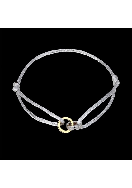 54-56MM Tarzı No.20 Boyutu Lanruisha Basit Paslanmaz Çelik Iki Daire Çapraz Bilezik Farklı Renkte Ip ile Dokuma Tarz El Yapımı Unisex Takı (Yurt Dışından) indirimleri