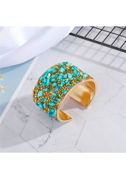 1 Kırmızı Bohem Metal Zirkon Bileklik Renkli Taşlı Açık Ayarlanabilir Geniş Manşet Bilezik Kadın Takı (Yurt Dışından) fiyatları