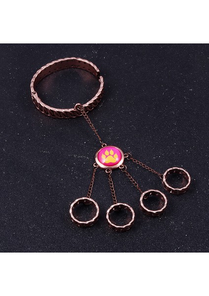 B00138 Animasyon Uğur Böceği Reddy Kızlar Yüzük Bilezik Seti Kedi Pençesi ve Köpek Pençesi Eleman Yüzük Açılıp Kapanabilen Bilezik Çocuklar Için Hediye (Yurt Dışından) modelleri