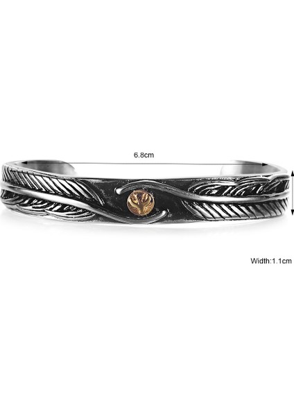 L Beden Vintage Bilezik Bilezik Erkekler Kadınlar Bilezik Retro Viking Titanyum Çelik Rahat Eski Moda Takı Pulseira (Yurt Dışından)