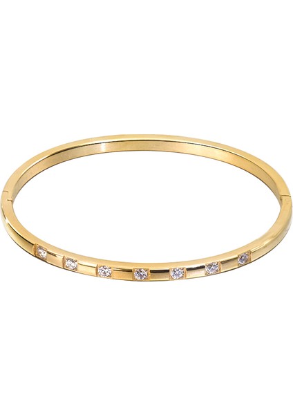 Altın Rengi Kadınlar Için Kristal Moda Bilezikler Titanyum Aşk Nefes Bilezik Paslanmaz Çelik Feminina Kol Bilezik Şık Bayan Takı Hint (Yurt Dışından)