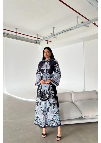 Dipmoda Kadın Kemerli Yazlık Uzun Elbise DPMS4235