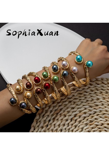 70 mm Tarzı SL2153GOBE Sophiaxuan Yeni Tasarım Hawai Moda Bilezik Altın Kaplama Manşet Bilezikler Bangles Kadınlar Gençler Parti Hediye (Yurt Dışından) fiyatları