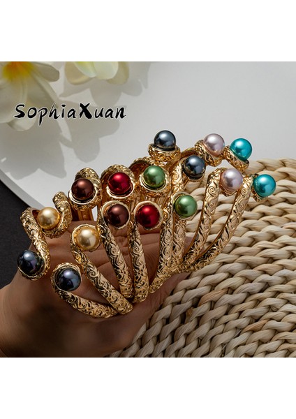 70 mm Tarzı SL2153GOBE Sophiaxuan Yeni Tasarım Hawai Moda Bilezik Altın Kaplama Manşet Bilezikler Bangles Kadınlar Gençler Parti Hediye (Yurt Dışından) modelleri