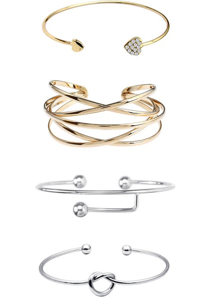 Altın Gül Moda Tel Gümüş Kaplamalı Altın Renk Genişletilebilir Ayarlanabilir Bilezik Kızlar Kadınlar Bayanlar Bohemia Boho Hint Bileziği (Yurt Dışından) indirimleri