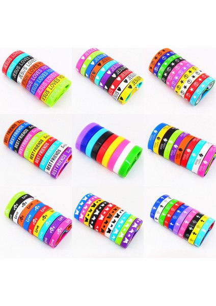 Isa Seni Seviyor Isa Çarmıh Barış Kelebek Aşk Kalp Manşet Silikon Kauçuk Bilezikler Erkek Kadınlar Için 16 Stil Ücretsiz Seçim (Yurt Dışından) fiyatları