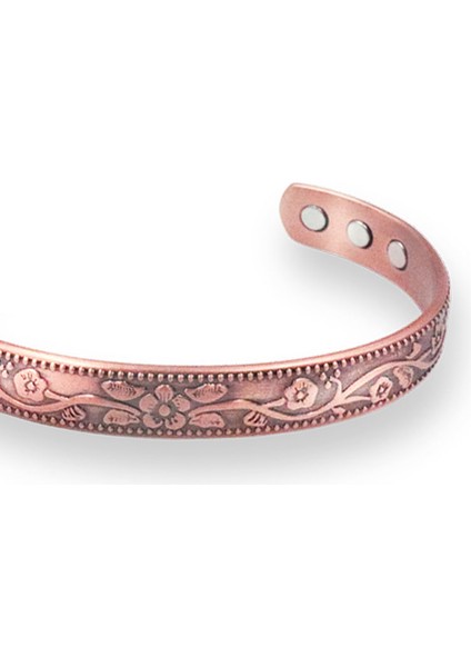 AL144-GÜL Altın Vintage Bakır Renk Sevimli Çiçek Bilezik Ayarlanabilir Manyetik Açık Kol Bileziği Kadınlar Takı Hediyeler (Yurt Dışından) fırsatları