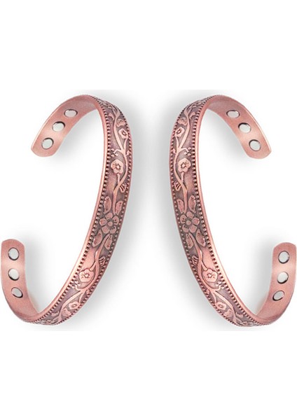 AL144-GÜL Altın Vintage Bakır Renk Sevimli Çiçek Bilezik Ayarlanabilir Manyetik Açık Kol Bileziği Kadınlar Takı Hediyeler (Yurt Dışından) indirimleri