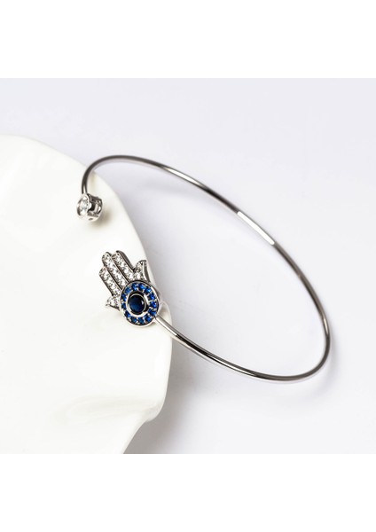 No.1 Boyutu Şanslı Göz Hamsa El Bilezik Titanyum Çelik Mavi Nazar Boncuğu Bilezik Ayarlanabilir Lüks Takı Kadın Kız Için EY5160 (Yurt Dışından) fırsatları