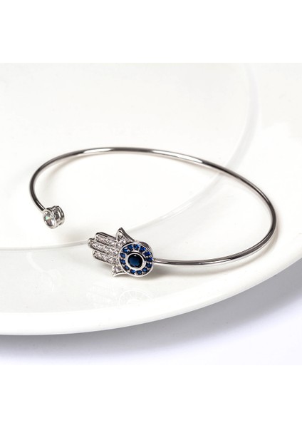 No.1 Boyutu Şanslı Göz Hamsa El Bilezik Titanyum Çelik Mavi Nazar Boncuğu Bilezik Ayarlanabilir Lüks Takı Kadın Kız Için EY5160 (Yurt Dışından) indirimleri
