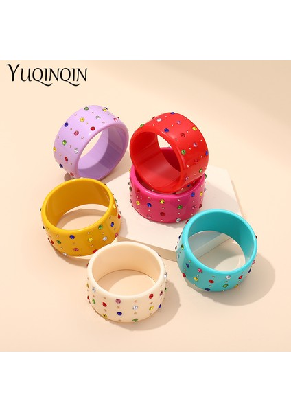 KB223-6 2021 Yeni Geniş Kristal Bilezikler Kadınlar Için Hint Moda Takı Renkli Reçine Akrilik Vintage Bilezik Tasarımcı Takılar Zarif (Yurt Dışından) fiyatları
