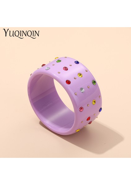 KB223-6 2021 Yeni Geniş Kristal Bilezikler Kadınlar Için Hint Moda Takı Renkli Reçine Akrilik Vintage Bilezik Tasarımcı Takılar Zarif (Yurt Dışından) modelleri