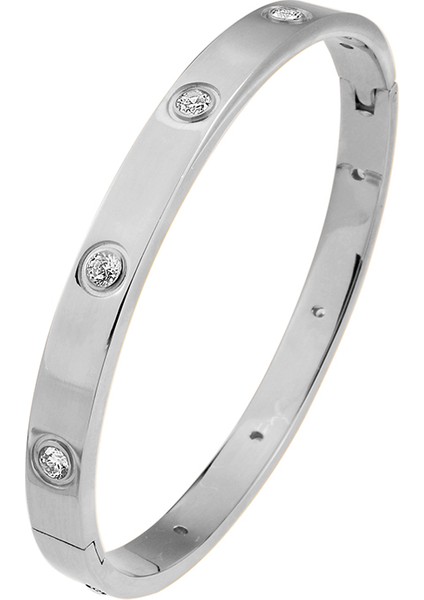 6mm Altın Rengi Kadınlar Için Açık Kolluk Paslanmaz Çelik Zirkon Taşlı Bilezikler Kristal Altın Kaplama Kolluk Bileklikler Trendy Bayan Kız Takı (Yurt Dışından) modelleri