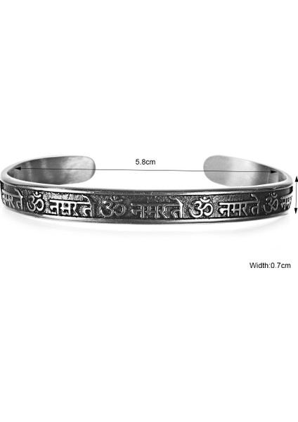 K Vintage Bilezik Bilezik Erkekler Kadınlar Bilezik Retro Viking Titanyum Çelik Rahat Eski Moda Takı Pulseira (Yurt Dışından)