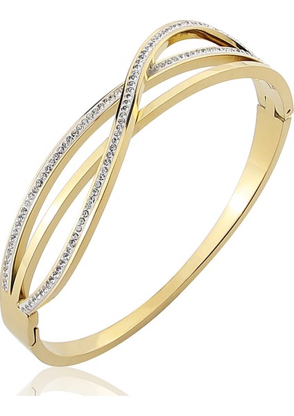 Gül Altın Rengi Sıcak Takı Süper Parlak Zirkon Kıvrımlı Bilezik Kadın Bilezik Titanyum Çelik Üst Bilezik Aşk Bileziği Kadın Hediyeleri (Yurt Dışından) fiyatları