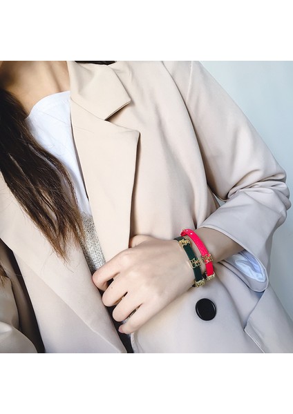 Altın Punk Tarzı Moda Deri Yılan Tasarımı 316L Çelik Ch Harfli Charm Bileklik&bileziği Kadınlar Için Takı (Yurt Dışından) modelleri