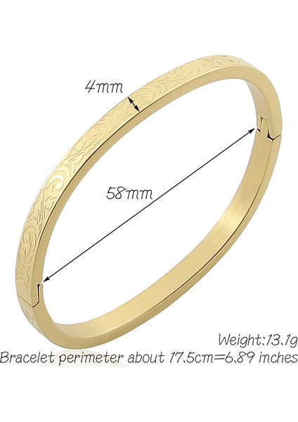 Altın Rengi 58 mm Popüler Moda Paslanmaz Çelik Takı Oymalı Anka Grafik Bilezik Kadın Bileziği Parti Hediye (Yurt Dışından)