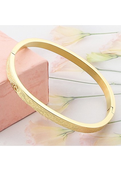 Altın Rengi 58 mm Popüler Moda Paslanmaz Çelik Takı Oymalı Anka Grafik Bilezik Kadın Bileziği Parti Hediye (Yurt Dışından) fiyatları