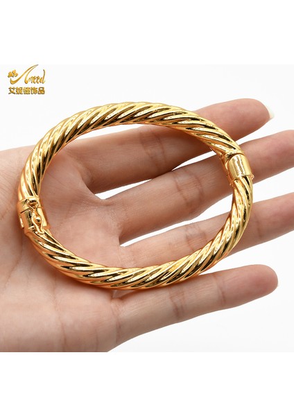 B-69-1 Adet Kadınlar Için 24 Ayar Altın Bakır Hint Bilezik Afrika Takı Bilezikler Lüks Brezilya Bilezik Düğün Tasarımcı Bilezikler Hediye (Yurt Dışından)