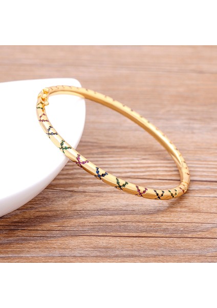 56-58MM Tarzı B235 Kadınlar Için Yeni Gelen Lüks Yığınlanabilir Beyan Altın Bilezik Düğün Kübik Zirkon Kristal Cz Dubai Altın Kaplama Bilezikler Hediyeler (Yurt Dışından) fiyatları