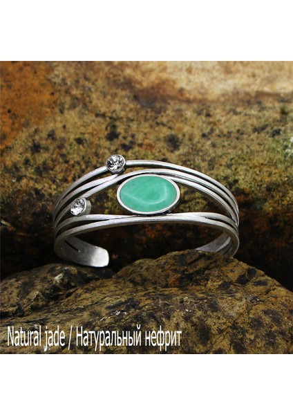 Doğal Yeşim Kadınlar Için Doğal Kuvars Lapis Ceviz Ametist Bitki Bileziği Vintage Doğal Taş Moda Kadın Bilekliği (Yurt Dışından)
