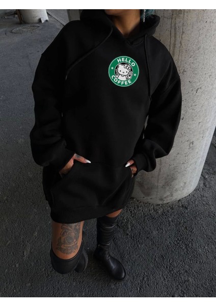 AYDOGANTICARET44 Üç Iplik Penye Uzun Kol Kapşonlu Sweatshirt - Siyah