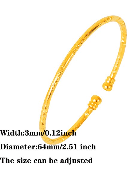 65 mm 3mm Afrika Takı Hint Bilezik Top Afrika Altın Renk Bilezik & Bileklik Etiyopya Dubai Bilezik Kadınlar Için Düğün Hediyesi (Yurt Dışından) fiyatları
