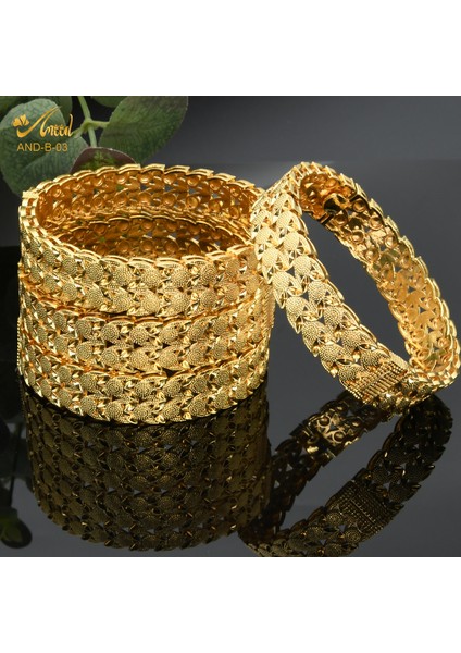 B-1-4 Adet Anııd Kadınlar Için Bilezik Hint Takıları Katier 24K Altın Kaplama Lüks Afrika Aksesuarları Vintage Moda Etiyopya Bilezikleri (Yurt Dışından) modelleri