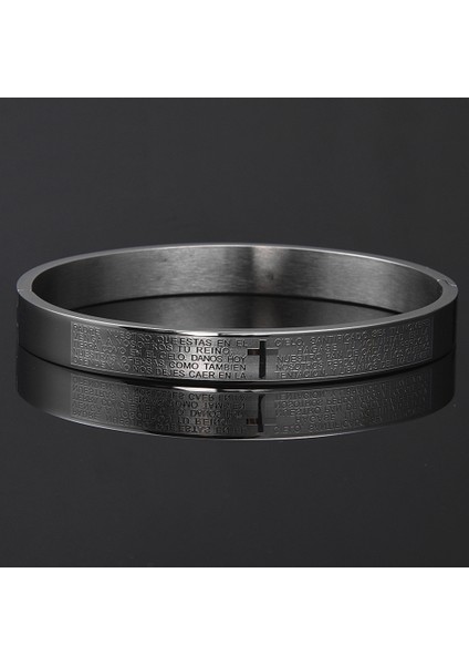 M 180MM-190MM Stili Siyah 2020 Yeni Lüks Kol Çapraz Bilezik Bilezik Paslanmaz Çelik Açık Bilezik Oyma Kutsal Kitap Incil Erkek Kadın Takı Için (Yurt Dışından) fırsatları