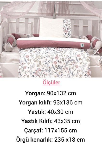 6 Parça Flower Beşik & Karyola Uyku Seti