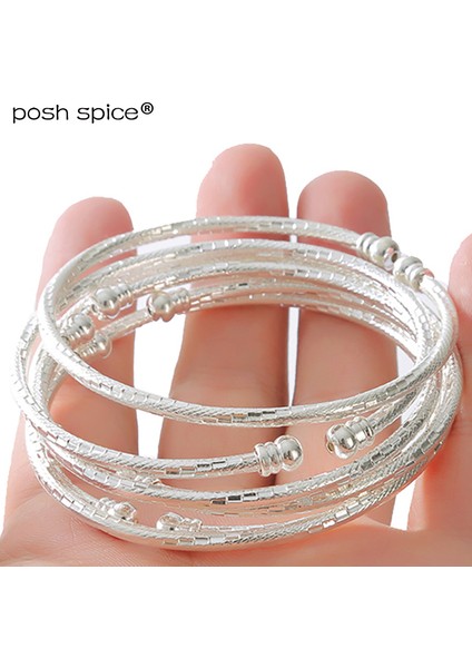 64 mm Tarzı 3mm Beyaz Renk Orta Doğu Düğün Takı Hediye Hint Bilezikler Dubai Altın Bilezikler Kadın Top Afrika Gümüş Bilezik Bileziği (Yurt Dışından)