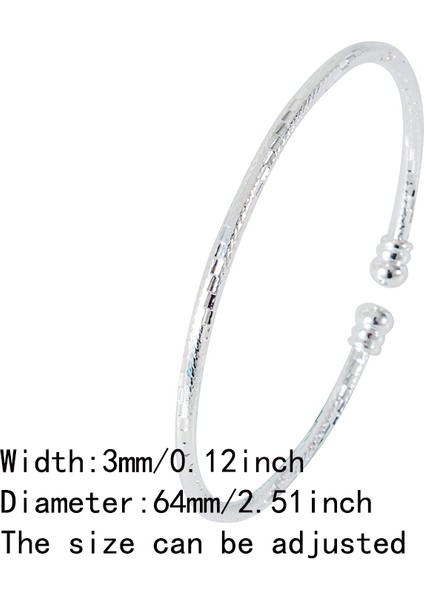 64 mm Tarzı 3mm Beyaz Renk Orta Doğu Düğün Takı Hediye Hint Bilezikler Dubai Altın Bilezikler Kadın Top Afrika Gümüş Bilezik Bileziği (Yurt Dışından) fiyatları