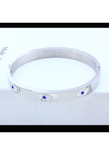 Altın Rengi Oufeı Paslanmaz Çelik Kol Bileziği Kadınlar Için Moda Nazar Boncuğu Bilezik Lüks Kristal Bilezik Hint Bilezik Kadın Aksesuarları (Yurt Dışından) indirimleri