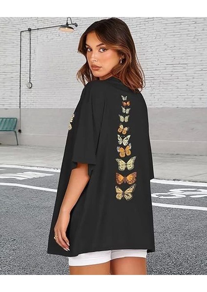 AYDOGANTICARET44 Bisiklet Yaka Baskılı T-Shirt - Siyah modelleri