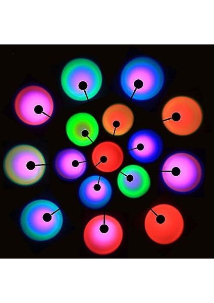 Kumandalı Gün Batımı Projektörü Rgb 16 Renk Ufo Projeksiyon USB Masa Lambası