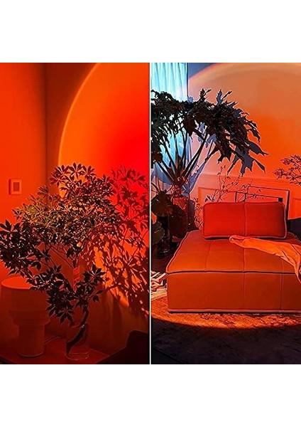 Kumandalı Gün Batımı Projektörü Rgb 16 Renk Ufo Projeksiyon USB Masa Lambası