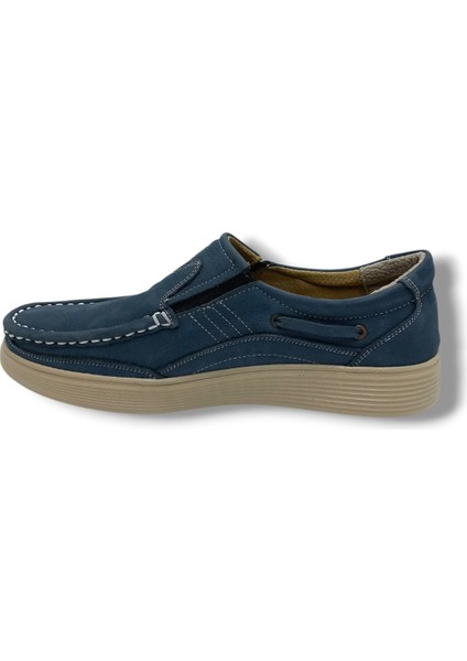 1708-25 Nubuk Deri Casual Erkek Ayakkabı Mavi Buz modelleri