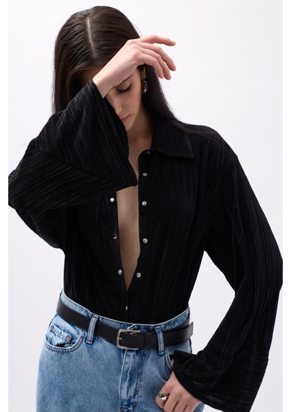 AYDOGANTICARET44 Oversize Dokulu Gömlek
