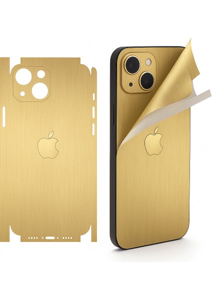 Apple iPhone 14 Için 360 Full Arka Kaplama Koruma Sticker Kılıfsız Kullanım Için Gold