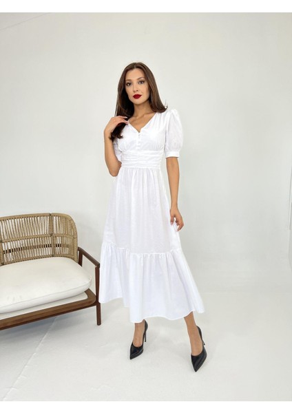 AYDOGANTICARET44 6411 Elbise-Beyaz