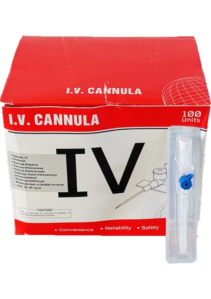 La-Med Iv Flon Intraket Branül 22G/25 mm Mavi 100 Adet