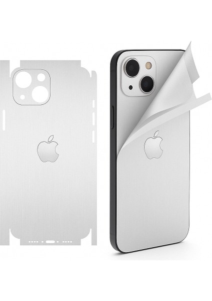 Apple iPhone 14 Için 360 Full Arka Kaplama Koruma Sticker Kılıfsız Kullanım Için Gümüş
