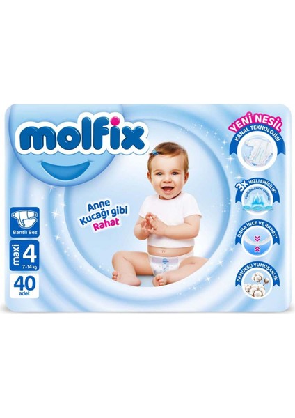 Avantajlı Paket 4 Beden Maxi 7-14 kg 40'lı