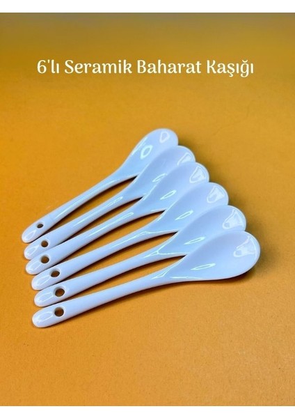 Yüksek Kalite Seramik 6 'lı Kaşık Baharat Kaşığı