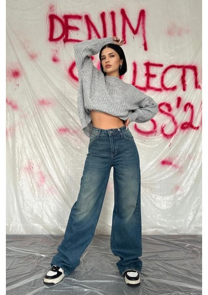 AYDOGANTICARET44 Lacivert Comfy Jeans Pantolon