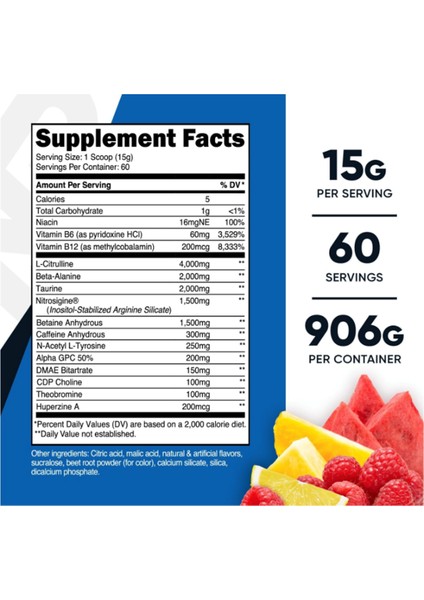 Pre-X Xtreme Pre-Workout Complex Powder, 60 Servings.abd Menşei