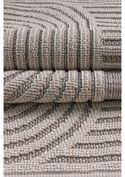 Bukleli Modern Iskandinav Bej Krem Makine Halısı Yolluk Antre Mutfak Salon Oturma Odası Koridor Sisal